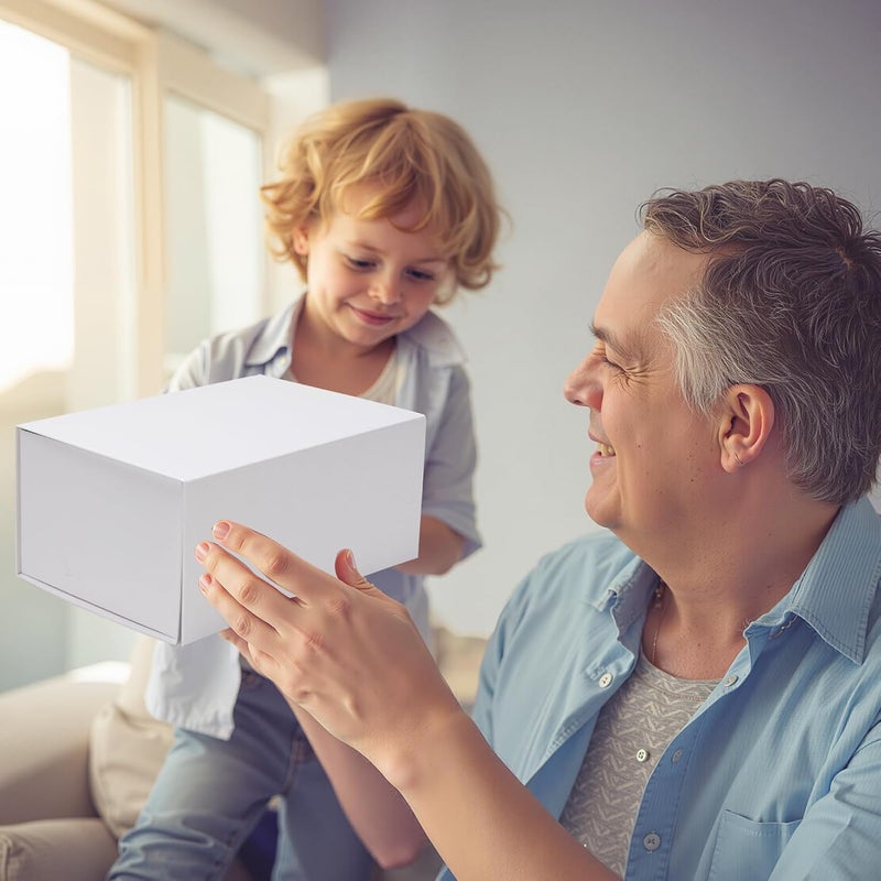 Ditwis 4 Pack 9x6x4 Inches Gift Boxes with Magnetic Closure Lids, White Magnetic Box for Wedding, Groomsmen Bridesmaid Proposal, Birthdays, Mother's Day - Image 3